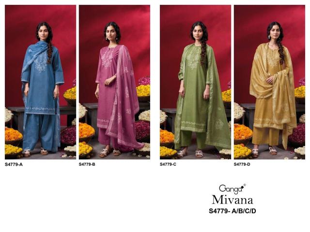 Ganga mivana 4779 cotton dress materials wholesale